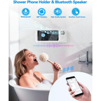 Waterproof Shower Phone Holder with Bluetooth Speaker
