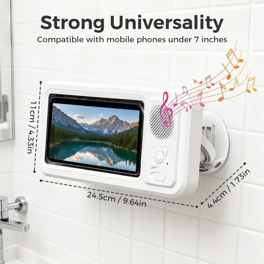 Waterproof Shower Phone Holder with Bluetooth Speaker